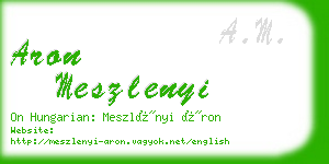 aron meszlenyi business card